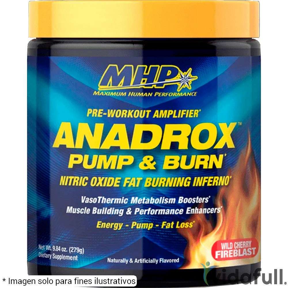 Anadrox Pum & Burn MHP Pre-Entrenamiento de MHP Ganar musculo y marcar musculo