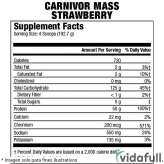 Información nutricional de Carnivor Mass Fresa ingredientes