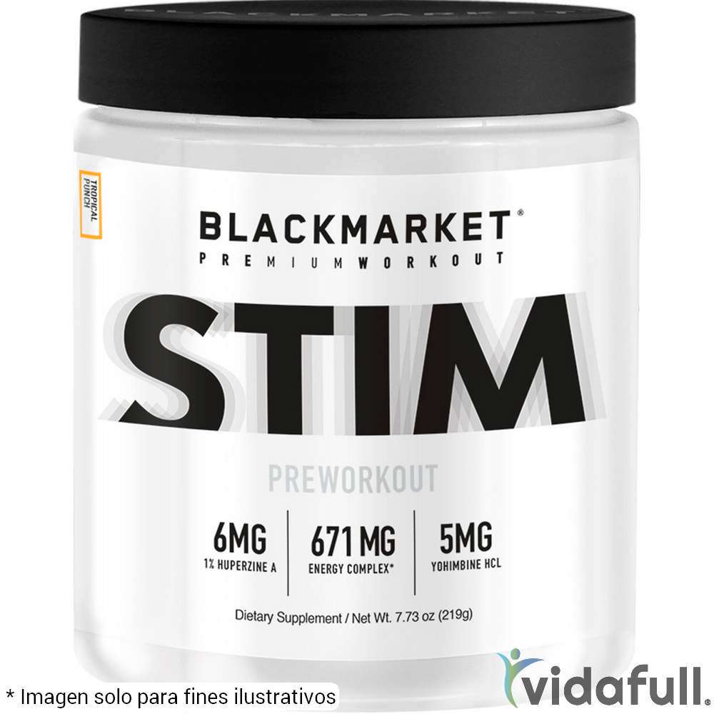 Pre-Entreno STIM Blackmarket Pre-Entrenamiento de Blackmarket Labz Ganar musculo y marcar musculo