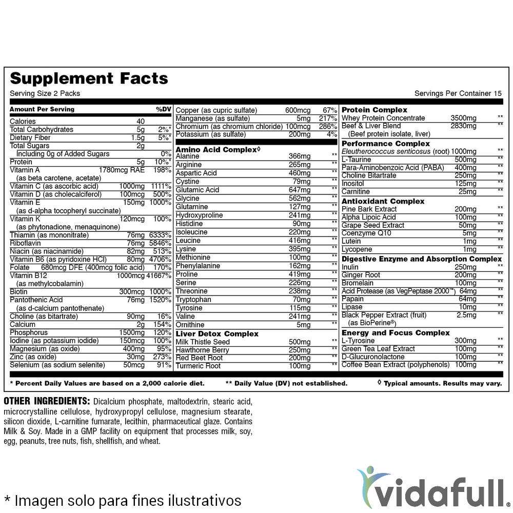 Animal Pak Universal Nutrition 44 Paquetes