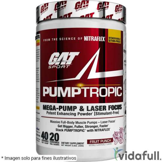 Pumptropic Stim-Free GAT Pre-Entrenamiento de GAT Ganar musculo y marcar musculo