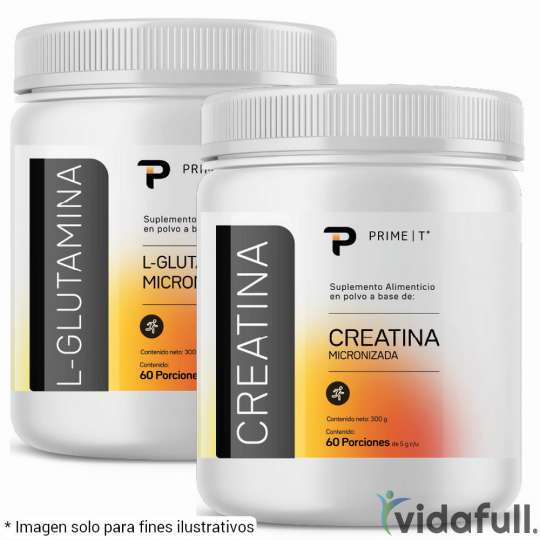 L-Glutamina y Creatina 300 gr Primetech