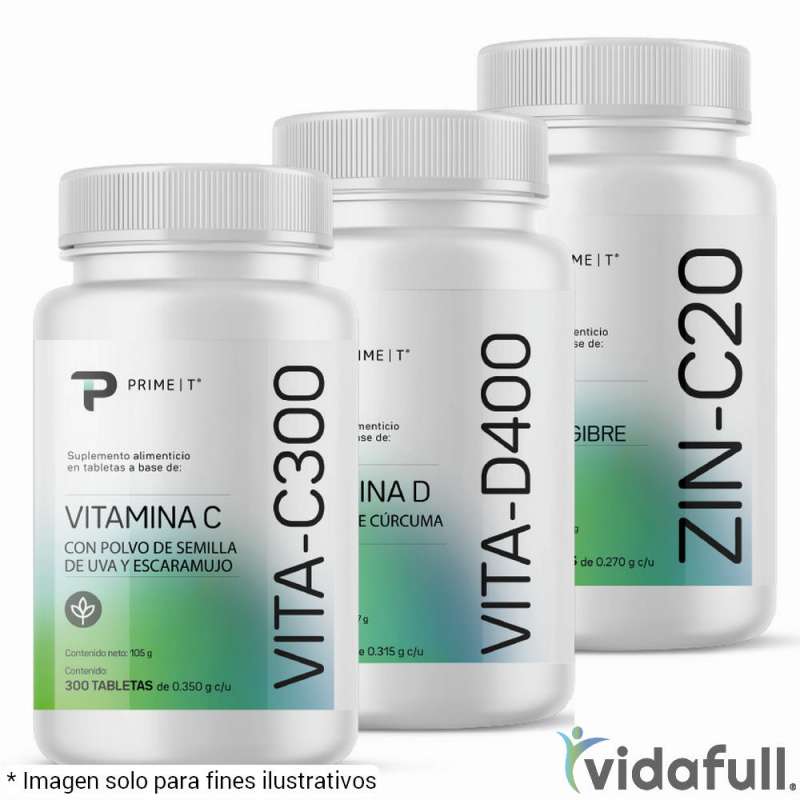 Vitamina C, Vitamina D3 y Zinc Primetech