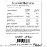 Información Nutrimental de Enzimas Digestivas ENZI-PLUS Primetech ingredientes