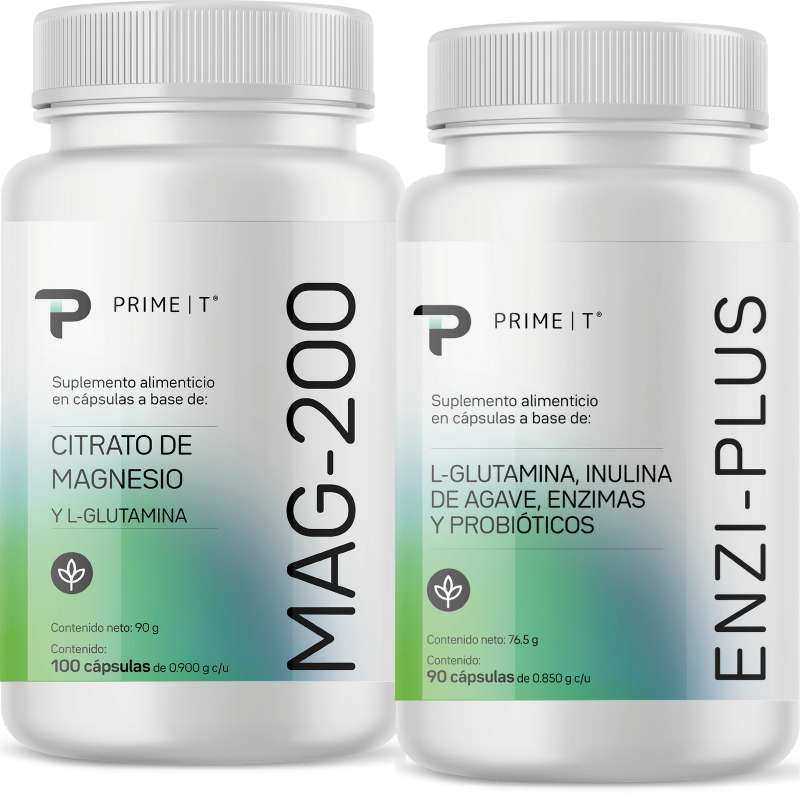 Magnesio MAG-200 y Enzimas Digestivas ENZI-PRO frente