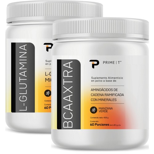 Aminoácidos BCAAXTRA Manzana Verde y L-Glutamina Primetech