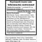 Información nutricional de Psychopath Insane Labz en español