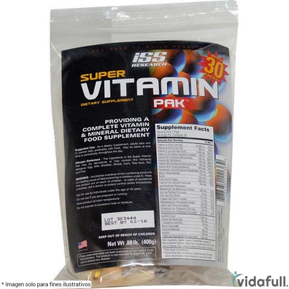 Super Vitamin Pak ISS Vitaminas y minerales de ISS Research Bajar de Peso Bien