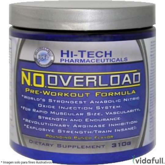 N.O. Overload Hi-Tech Pre-Entrenamiento de Hi-Tech Pharmaceuticals Ganar musculo y marcar musculo