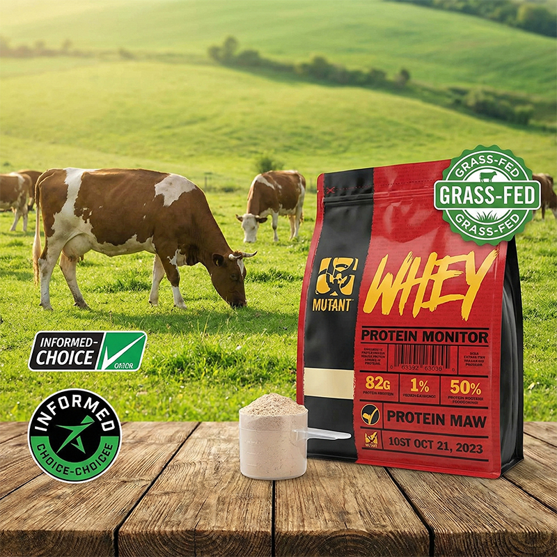 Mutant Whey tiene ingredientes de calidad y certificaciones 'Grass-Fed' e 'Informed-Choice' Mutant Whey tiene ingredientes de calidad y certificaciones 'Grass-Fed' e 'Informed-Choice'