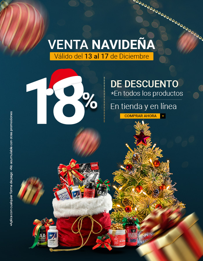18% de descuento en tienda y en línea, del 13 al 17 de diciembre